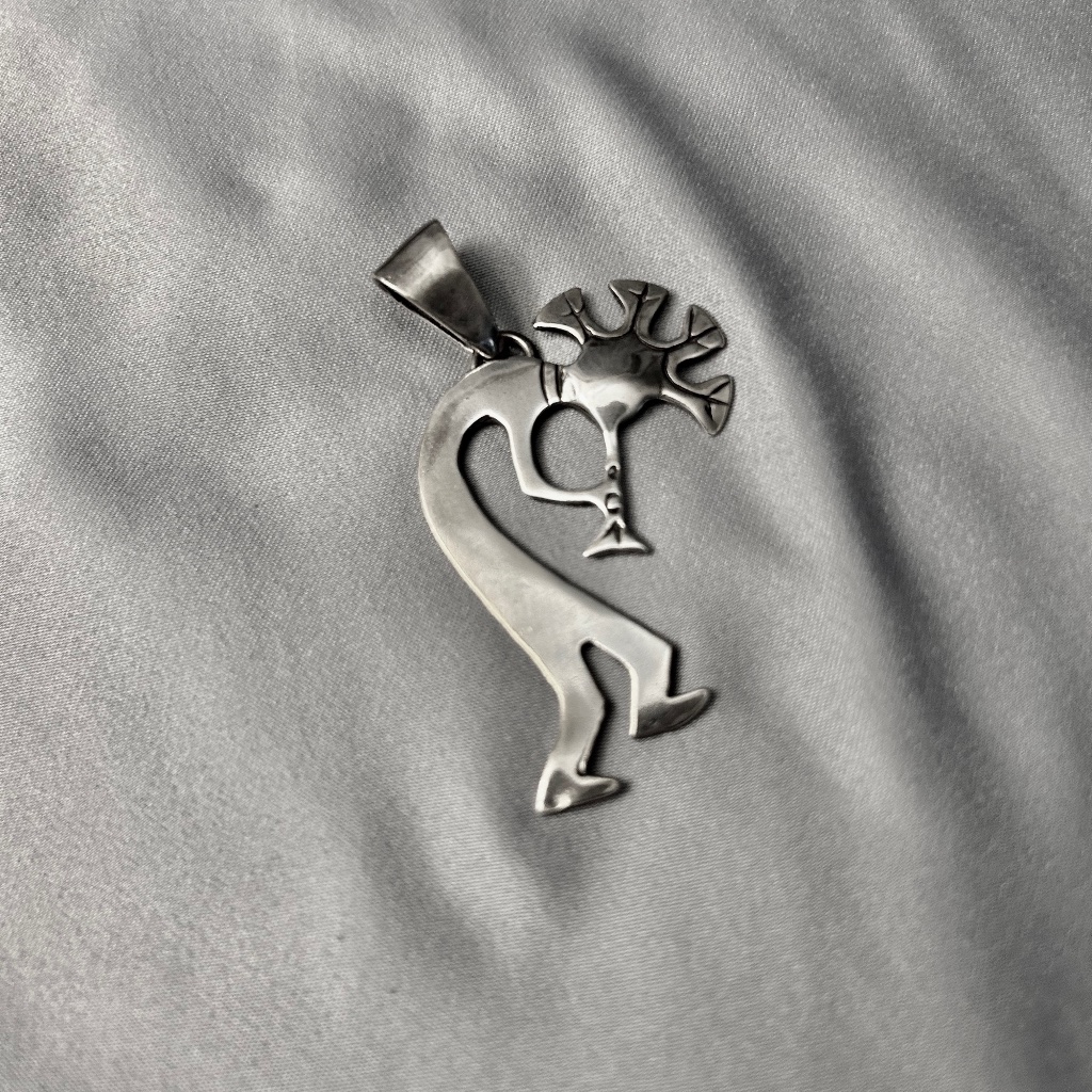 Sterling Silver (.925) Kokopelli Flute Player Pendant; Exc. Cond. No Scratches